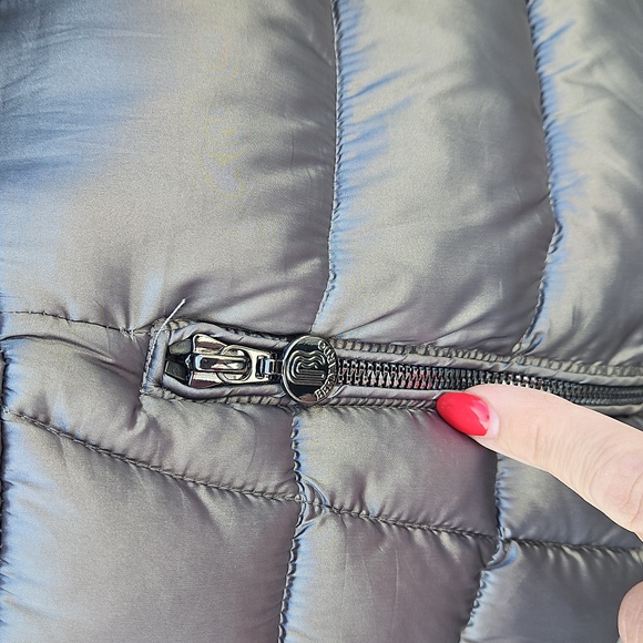 Bernardo Jacket Womens XXL Packable Puffer Quilted Hood Coat Grey Silver - Picture 4 of 15